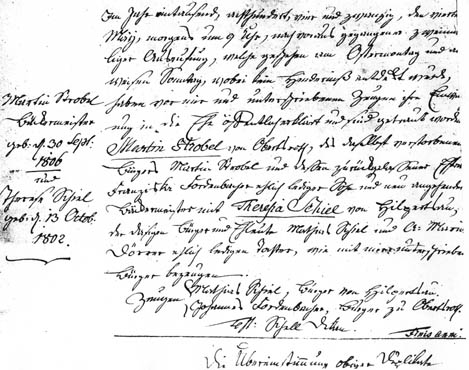 Marriage Record, Martin and Theresia